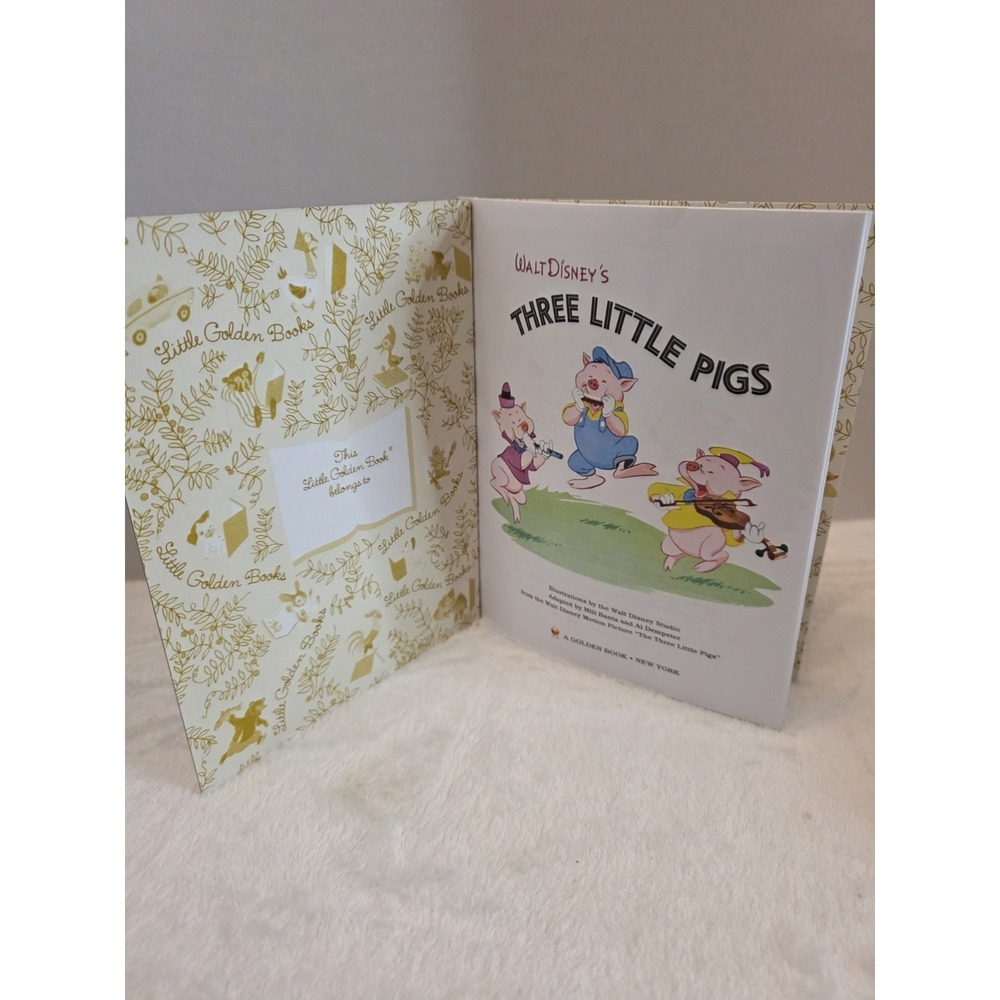 VNTG Little Golden Book 3 Disney, 3 Little Pigs, Alice In Wonderland, Pinocchio - Picture 9 of 16